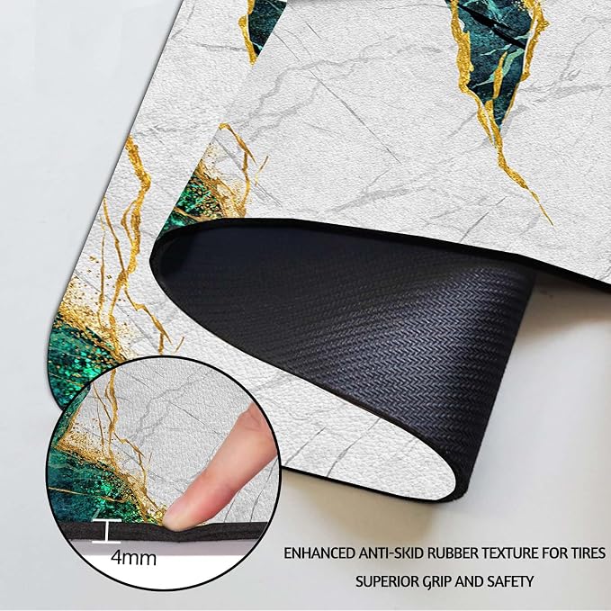 MCALK Marble Green Dish Drying Mat for Kitchen Counter, Marble Texture Dish Drying Pad with Anti-Slip Rubber Base, Absorbent Kitchen Sink Mat with Modern Art Decor (1 pc 18" x 16")