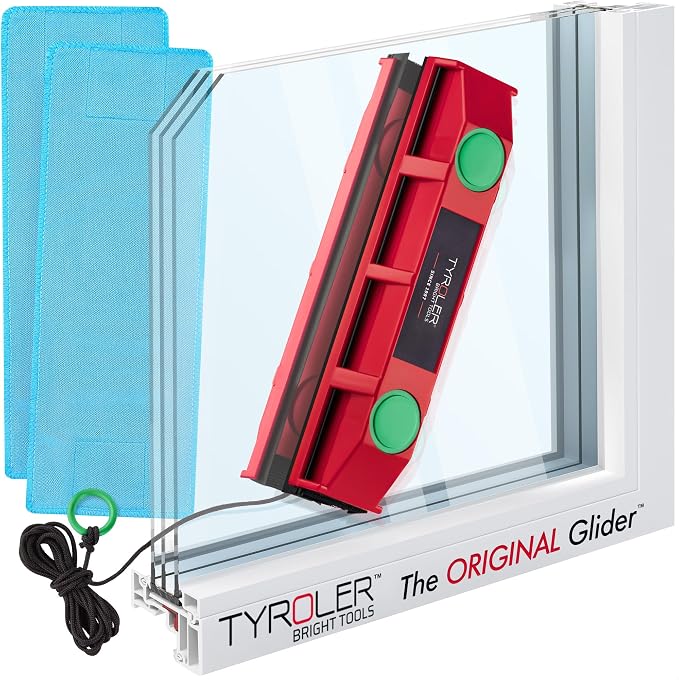 Tyroler Magnetic Window Cleaner Tool Fits Windows 0.8"-1.1" | The Glider D3 | | Double Sided Outside Window Cleaner Tool Fits Windows 0.8"-1.1" Thick | Magnet Window Cleaner Tool, Magnetic Glass Cleaners