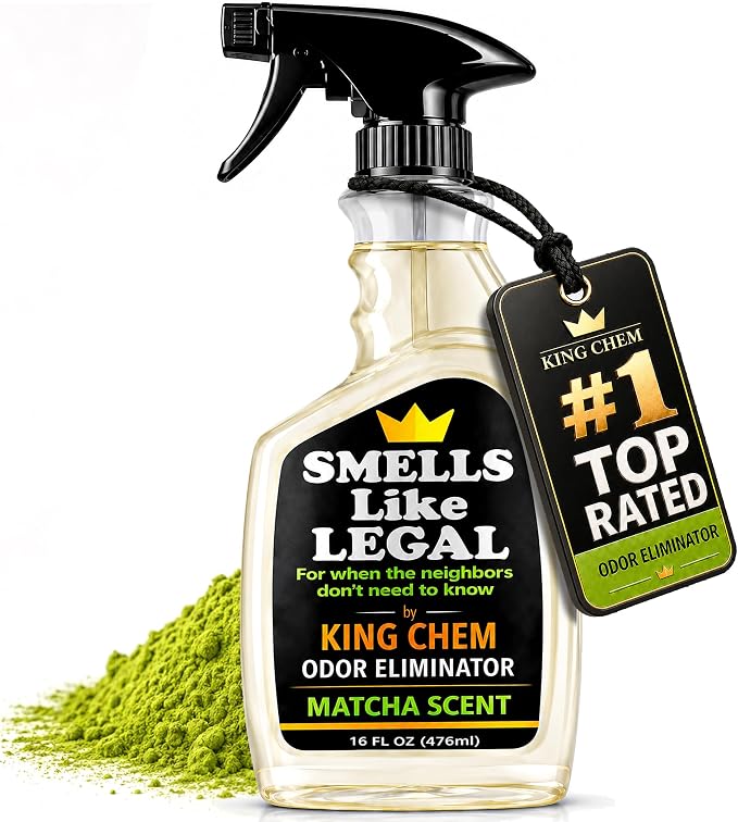 Smells Like Legal™ Matcha Odor Eliminator Spray - Powerful Commercial-Grade - Eliminates Smoke, Pet & Food Odors at source - Fabric-Safe, Non-Staining - Biodegradable Air & Fabric Freshener -16 oz | Commercial-Grade, Eliminates Smoke, Pet & Food Odors,...