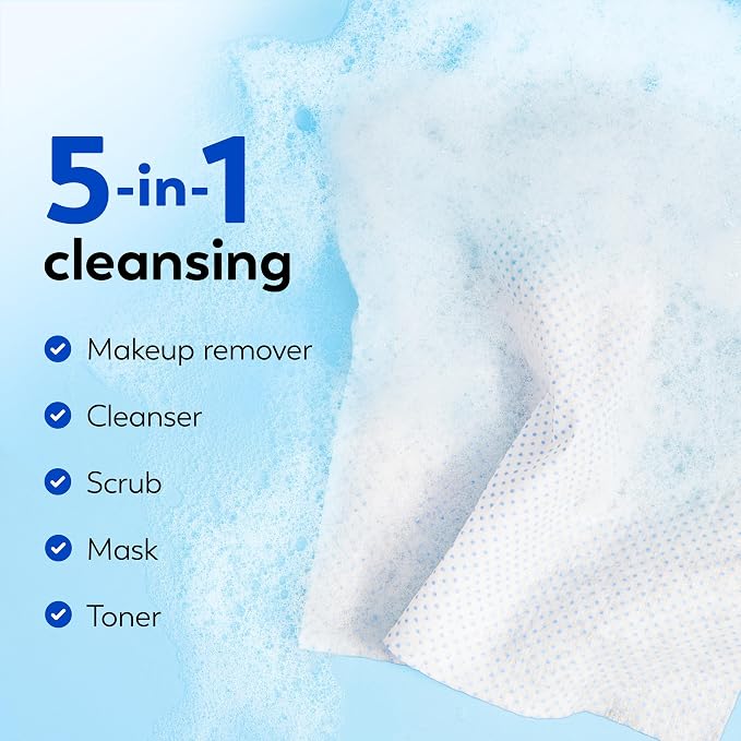 Olay Makeup Remover Wipes, Daily Facials Deep Clean Face Cleanser for Normal to Oily Skin, Alcohol & Fragrance Free, Soft Face Wash Towels, Travel Essentials for Women, Convenient Dry Cloths, 66 ct