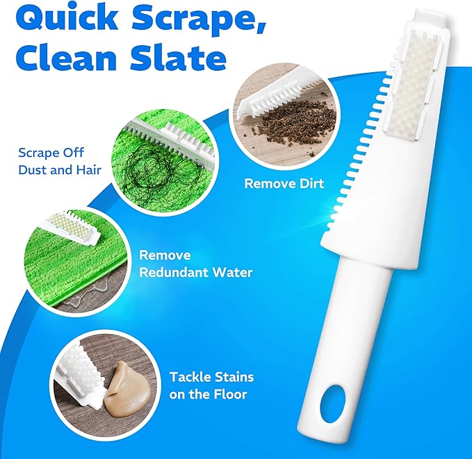 4 Pack Reusable Mop Pads, Compatible with Wet Jet, Wet Pads Refill for WetJet, Microfiber Cloths for Hardwood Floors Cleaning, Machine Washable Mop Pads, Wet Dry Use, Scraper Included