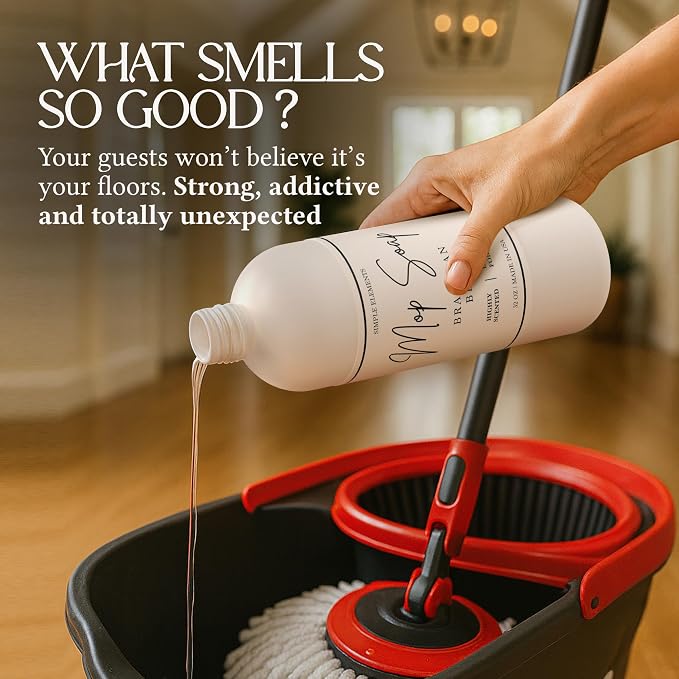 Mop Soap Highly Scented Fragrance, Long Lasting Luxury Floor Cleaner for Hardwood, Tile, Laminate & Stone, Low Suds No Residue Formula, All Mop Types, Made in USA, 32oz Brazilian Bliss Fragrance