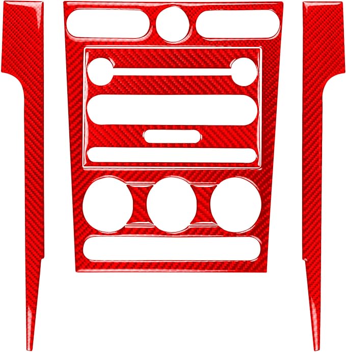 Red Real Carbon Fiber Trim for Ford Mustang Accessories | for GT Shelby 2005 2006 2007 2008 2009 Co-Pilot Central Console Instrument Cover Strip Interior Thick Overlay Decal