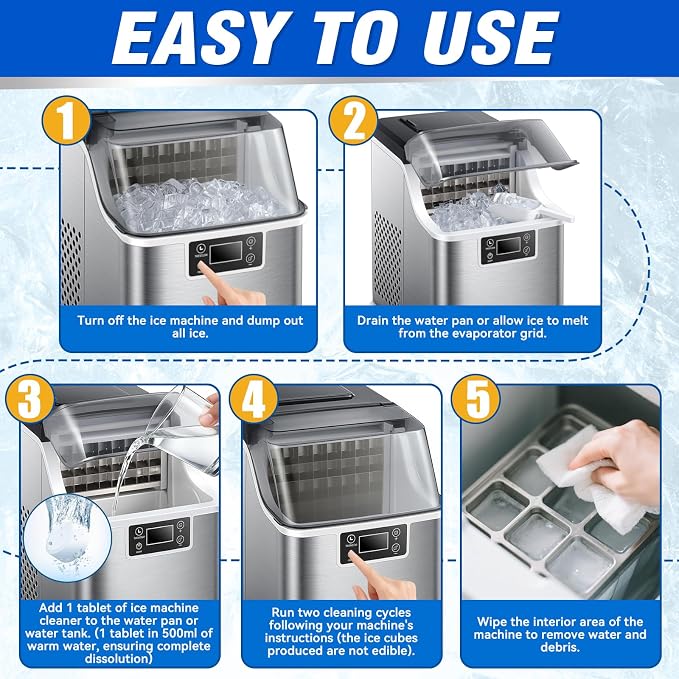 Vigorder Ice Machine Cleaner Tablets – 36 Pack, Nickel Safe Descaler for Nugget Ice Makers & Countertop Machines, Removes Build-Up & Improves Taste, 18 Months Supply