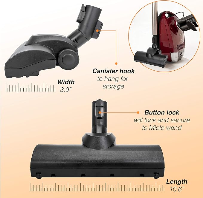 Miele Turbo Head Cleaner, Hand Attachment and Floor Tool Accessory for Carpet and Area Rugs.