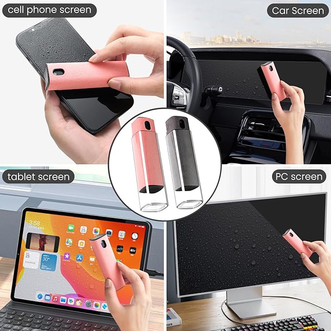 CUIUD Screen Cleaner Kit 3 Pcs, Two in One Screen Cleaner Spray and Wipe, Touchscreen Mist Cleaner Spray Bottle for Phone/Laptop/Tablet/TV/Monitor/Car Screens