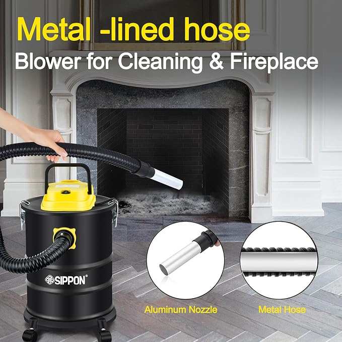 Ash Vacuum Cleaner, Pellet Stove Vacuum Cleaner with Blower Function, 1000W Powerful Suction 4 Gallon All-in-One Ash Vacuum for Fireplaces, Pellet Stoves