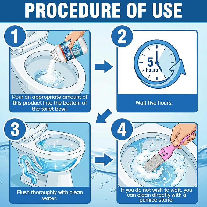 Pumice Stone for Toilet Bowl Cleaning, Toilet Cleaner, Powerfully Cleans Hard Water Rings, Calcium Buildup and Stains, Suitable for Cleaning Toilets, Bathroom