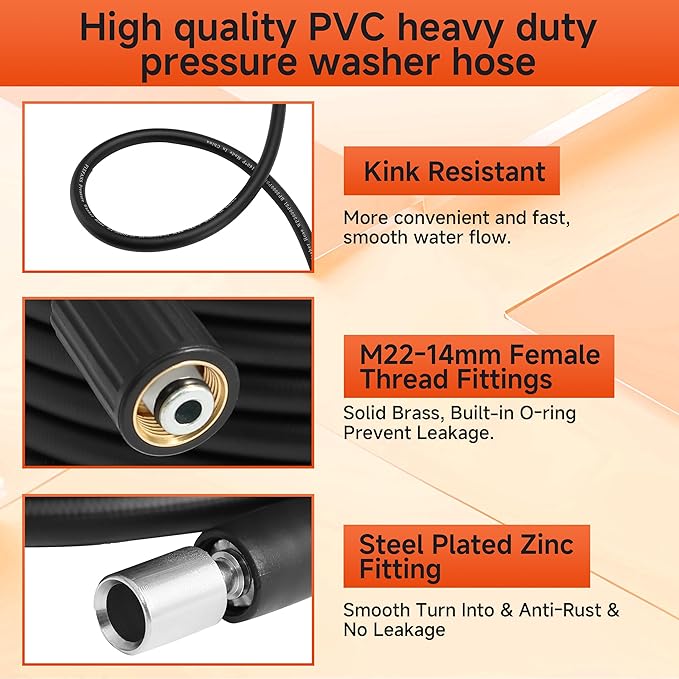FIXFANS Pressure Washer Gun and Hose Kit, Replacement Pressure Washer Extension Wand– Compatible with Some of Portland Husky Black Decker Ford Pulsar ShopForce Taskforce Powerwasher Taskmaster