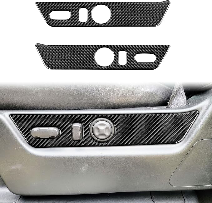 Fit for Cadillac Escalade ESV 2007-2014 / EXT Hybrid 2009-2013 | Real Carbon Fiber | Accessories | Trim Seat Adjustment Panel Cover | Stickers | Self-adhesive