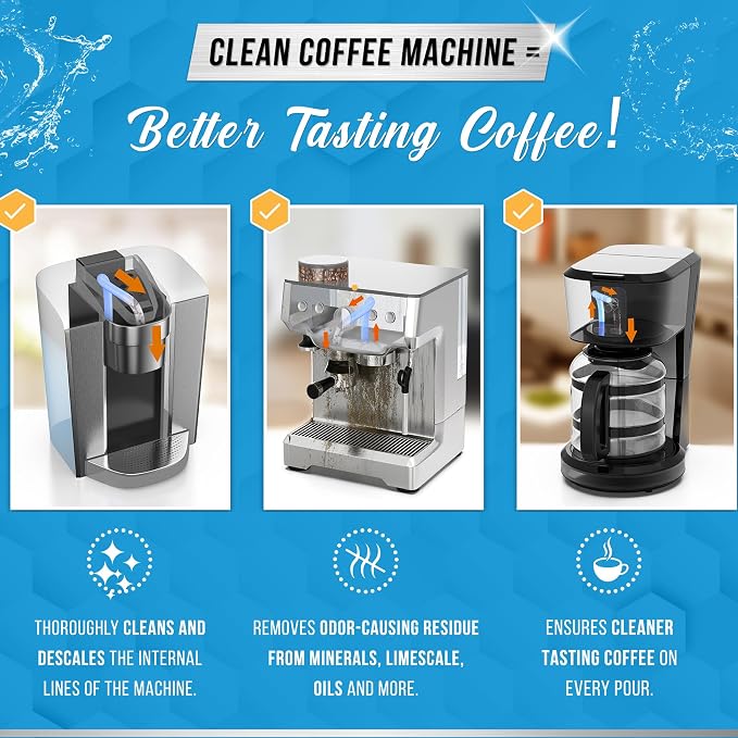 ACTIVE Disposal Cleaner and Coffee Maker Cleaner Tablets - Includes 24ct Disposal Cleaning Tabs and 24ct Coffee Machine Tabs