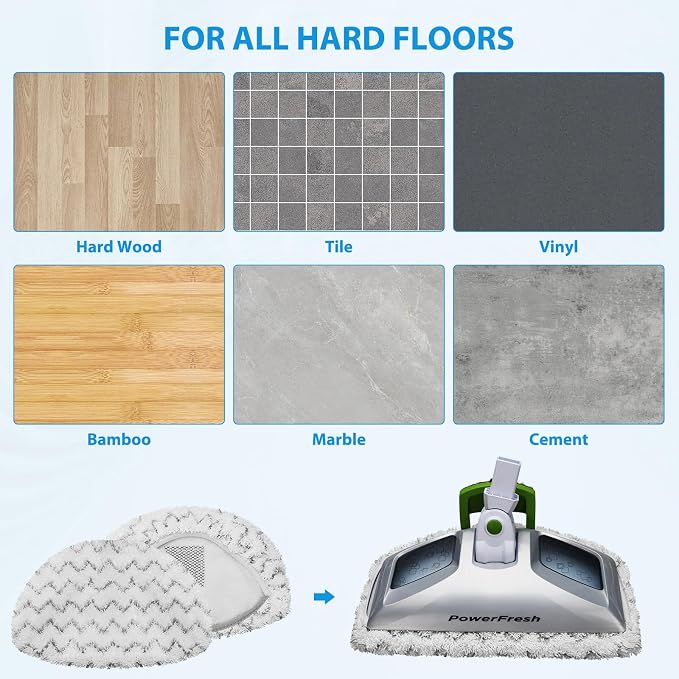 6 Pack Steam Mop Replacement Pads Washable for Bissell Powerfresh | 1940 1806 1940A 19405 1940W 19409 2075A 2685A 2181 2814 1544 Series for Bissell Powerfresh Deluxe 1806 Steam Cleaner Mop Pads