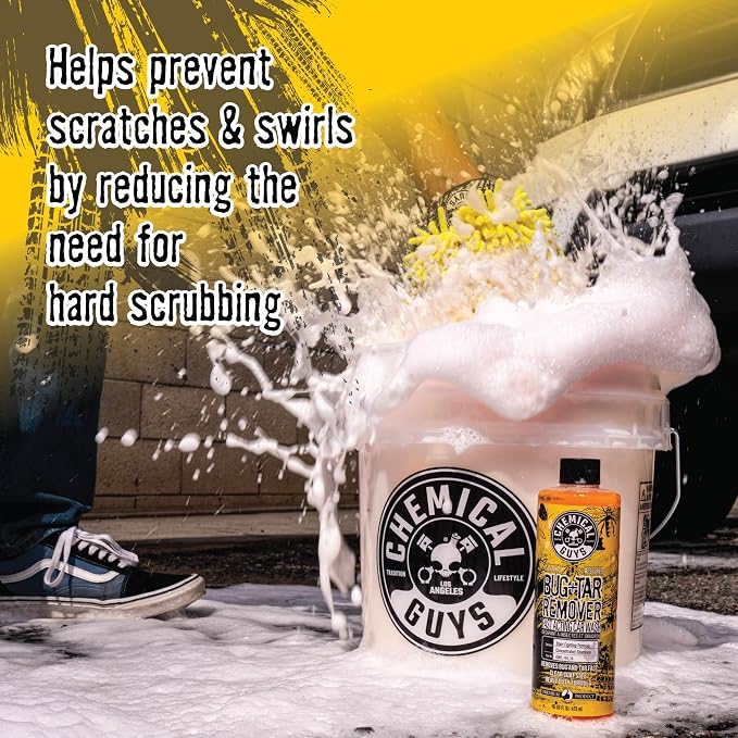 Chemical Guys, Bug & Tar Heavy Duty Wash Soap, Exterior Pre-Wash, 1 Gallon | Heavy-duty wash loosens bugs, tar, sap, grime and bird droppings, safe on paint, glass and chrome, fresh citrus scent