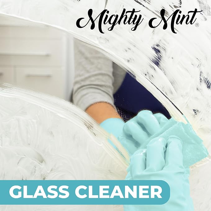 Mighty Mint Glass Cleaner, Ammonia-Free, Streak-Free Spray for Windows, Screens, Stovetop, Bathroom, Natural Peppermint Scent, 16oz