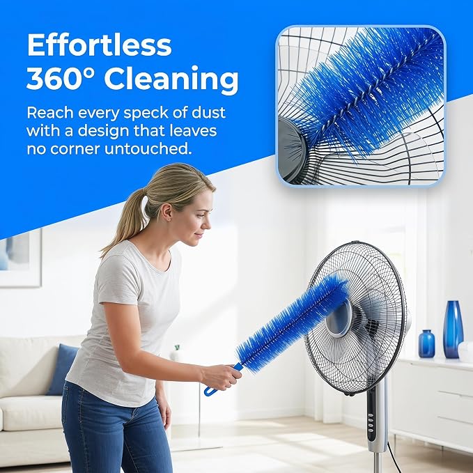 Bendable Microfiber Head, 2026 Fan Cleaner Brush Reusable Dust Remover Washable ldeal for Electric Fans Air Conditioning, Home Car Vents, Curtain (Mixed 4 pcs)