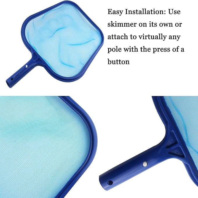 Sunnyglade 17.5x11.8in Swimming Pool Cleaner Supplies Pool Net Skimmer | Professional Heavy Duty Pool Leaf Rake Fine Mesh Frame Net/Cleaning Leaf Skim Net flat skimmer pool nets pool accessories