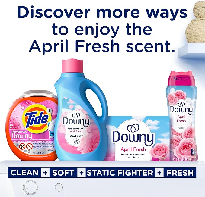 Downy Liquid Fabric Softener, April Fresh 2-in-1 Fresh & Soft, 140 Fl Oz, 190 Loads, Fabric Conditioner For Freshness And Softness
