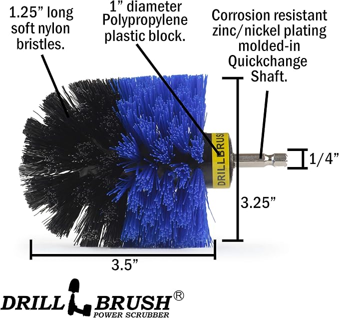 Marine Scrubbing Brush Head - Best Tank Cleaning Brush - Pool Cleaning Tool | Aquatic Cleaning Supplies - Boat Upkeep Accessories - Hull Cleaning Brush Tool - Pool Lining Cleaning Tools for Home Use