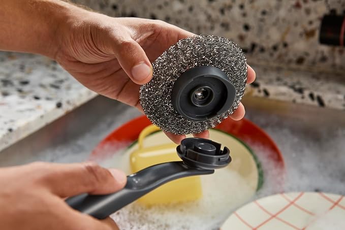 Joseph Joseph SinkTech Stainless Steel Scourer for Stubborn Stains, Replacement Heads - Pack of 2