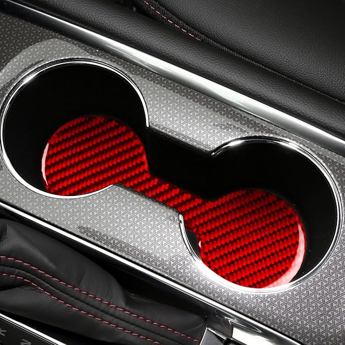 Real Carbon Fiber Trim for Chevy Malibu 9th Gen Accessories | for 2016-2024 Cup Holder Slot Mat Sticker Interior Thick Overlay Decal