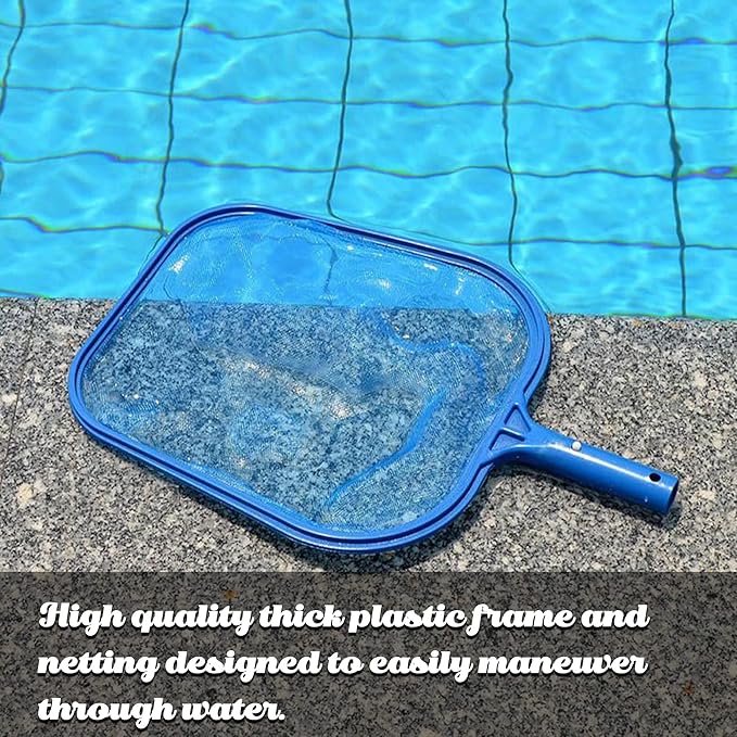 Sunnyglade Swimming Pool Cleaner Supplies/Professional Heavy Duty Pool Leaf Rake Fine Mesh Frame Net/Cleaning Leaf Skim Net (17.5x11.8in) (Pack of 2)