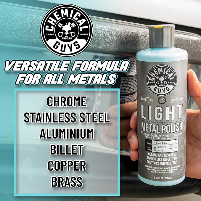Chemical Guys, Light & Heavy Metal Polish Kit for Chrome & Steel, 2 x 16 oz | Two-step polish restores chrome, aluminum and stainless, lifting oxidation, rust and tarnish to a bright shine