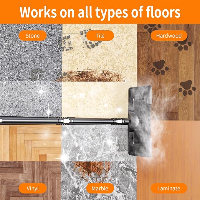 Steam Mop, Detachable Steam Cleaner 16-in-1 Lightweight Handheld Steamer for Hardwood Floors, Home, Tile, Clothes, Windows Cleaning