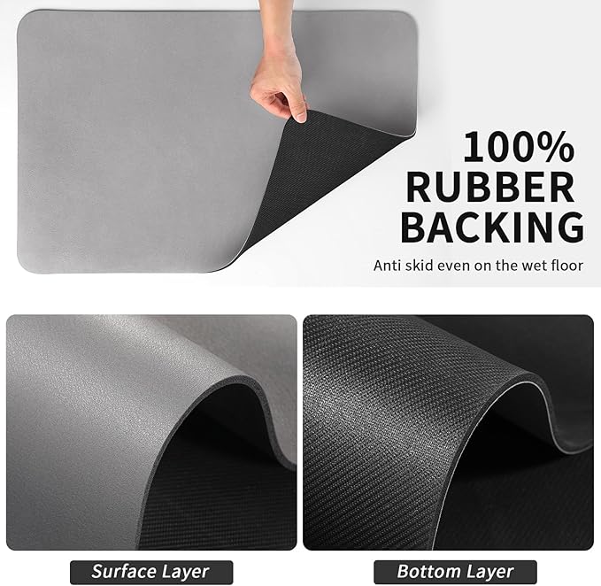 HotLive Coffee Mat - Absorbent Hide Stain Rubber Backed Dish Drying Mat for Kitchen Counter - Bar Mats for Countertops Accessories Fit Under Coffee Maker Espresso Machine