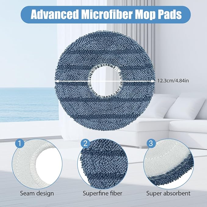 12-Pack C20 Omni Accessories Mop Pads - Washable & Reusable Microfiber Cloths Compatible with eufy C20 Omni Robot Vacuum Cleaner