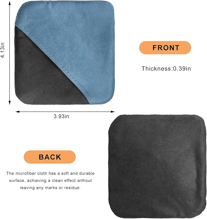 Car Screen Cleaner, Square Microfiber Cloth Non-Scratch Auto Touchscreen Cleaning Wipes, Foldable Touch Screen Pad Universal Cleaning Tool for Vehicle Dashboard Display (Blue & Gray)