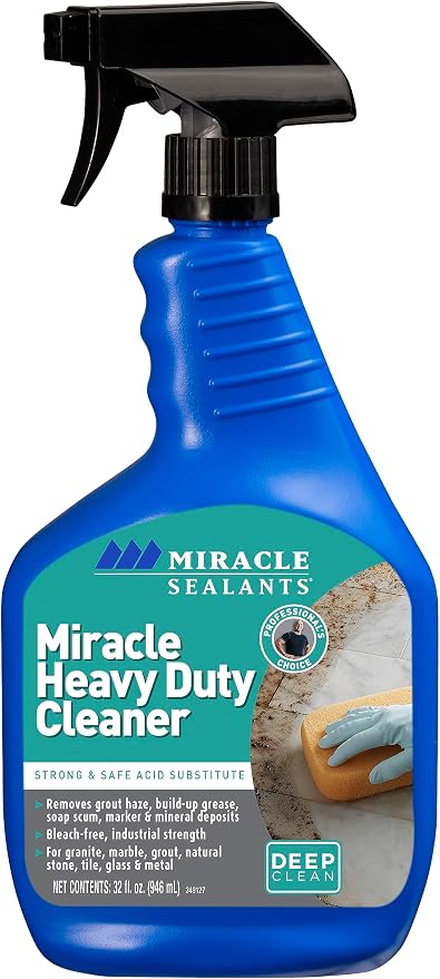 Miracle Sealants Miracle Heavy Duty Tile & Stone Cleaner, Grout Haze Remover, Non-Acidic, 32oz