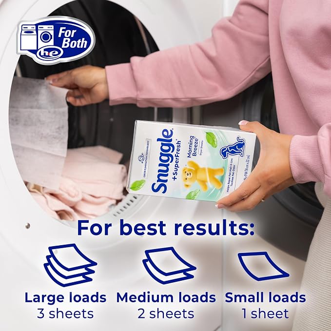 Snuggle SuperFresh Dryer Sheets, 200 Count, Morning Breeze