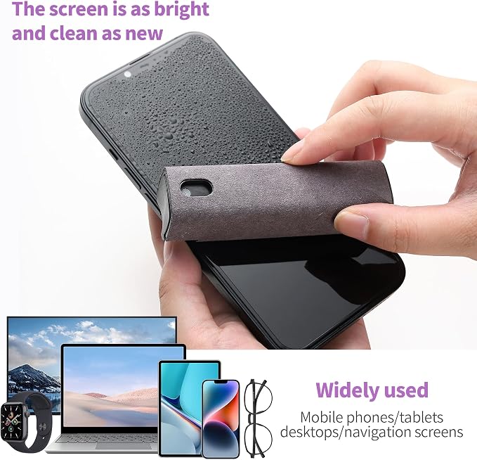 CUIUD Screen Cleaner Kit 3 Pcs, Two in One Screen Cleaner Spray and Wipe, Touchscreen Mist Cleaner Spray Bottle for Phone/Laptop/Tablet/TV/Monitor/Car Screens