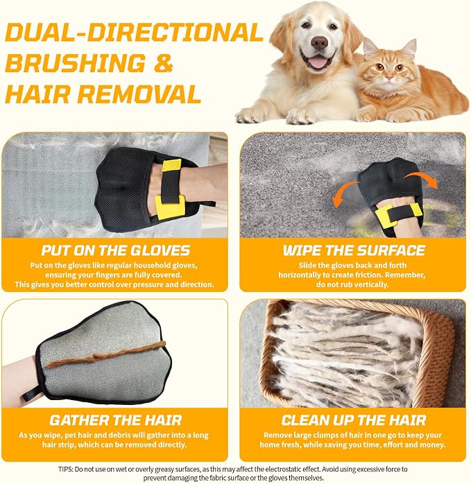 Pet Hair Removal Tool, Pet Hair Remover, Lint Remover 3-Pack | Dog and Cat Hair Remover, Lint Brush, Fabric Shaver, Carpet Scraper, Carpets, Car Cushions, Sofas, Pet Beds, Furniture, Rug