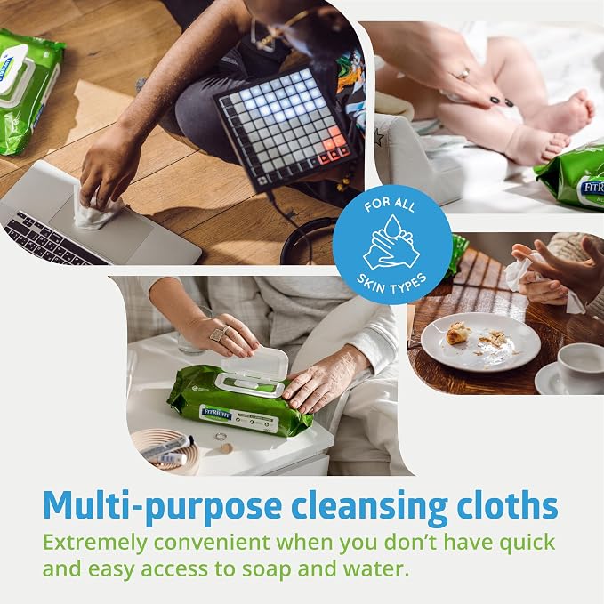 Medline FitRight Aloe Personal Cleansing Cloth Wipes, Scented, Pack of 48, 8 x 10 inch Adult Large Incontinence Wipes