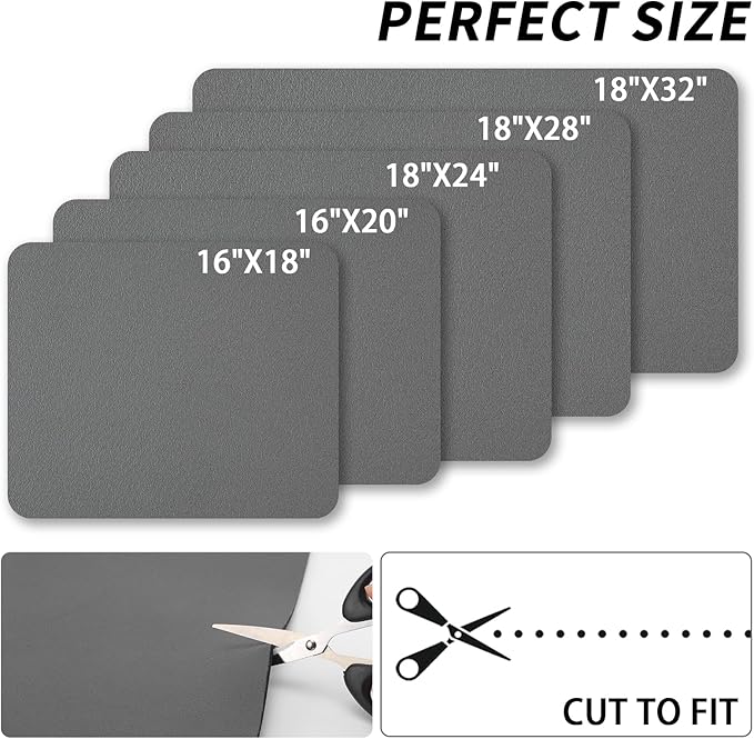HotLive Dish Drying Mat for Kitchen Counter, Heat Resistant Drainer Mats with Non-slip Rubber Backed, Hide Stain Kitchen Super Absorbent Draining Mat, Easy to Clean Dish Rack Pad, Dark Grey 18"x32"