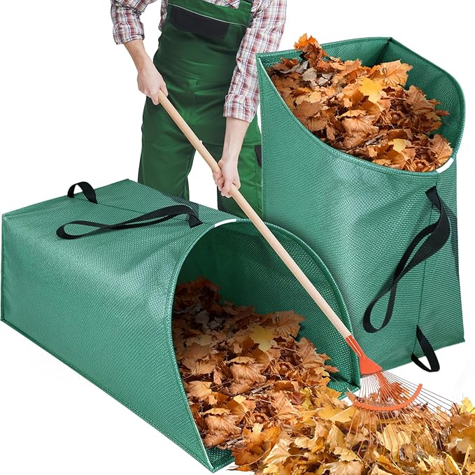 60 Gallon Leaf Collector, Collapsible Lawn & Leaf Bag for Yard Cleanup | Heavy-Duty Leaf Pickup Tool, Reusable Dustpan-Style Yard Waste Bag for Leaves, Grass Clippings, Debris, and Lawn Trash