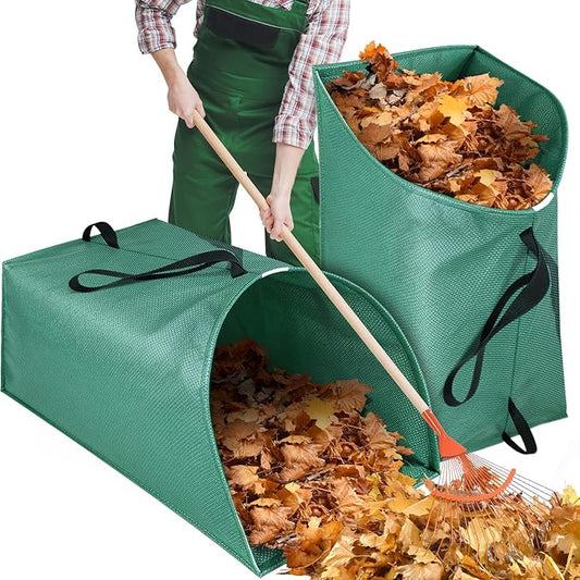 60 Gallon Leaf Collector, Collapsible Lawn & Leaf Bag for Yard Cleanup | Heavy-Duty Leaf Pickup Tool, Reusable Dustpan-Style Yard Waste Bag for Leaves, Grass Clippings, Debris, and Lawn Trash