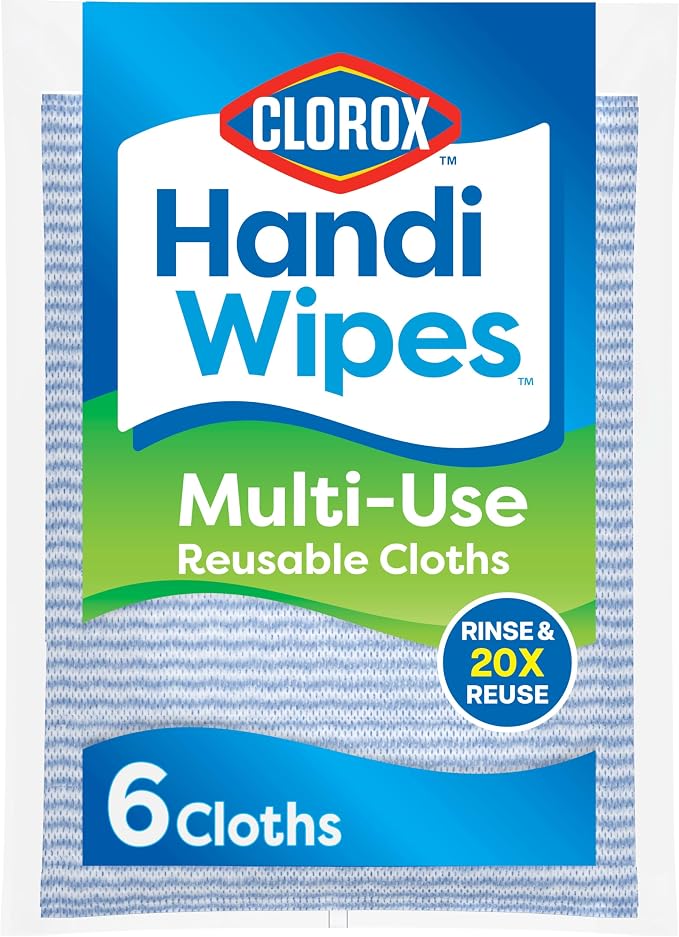 Clorox Handi Wipes Multi Use Reusable Cloths, 6 Count (Package May Vary)