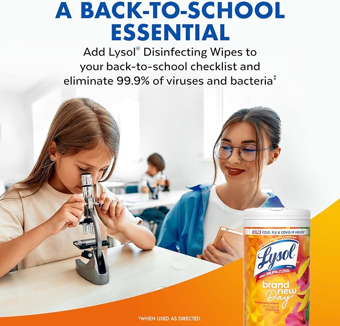 LYSOL Disinfecting Wipes, Cleaner, Lemon + Linen + Mango, 80 ct. (3 Pack)