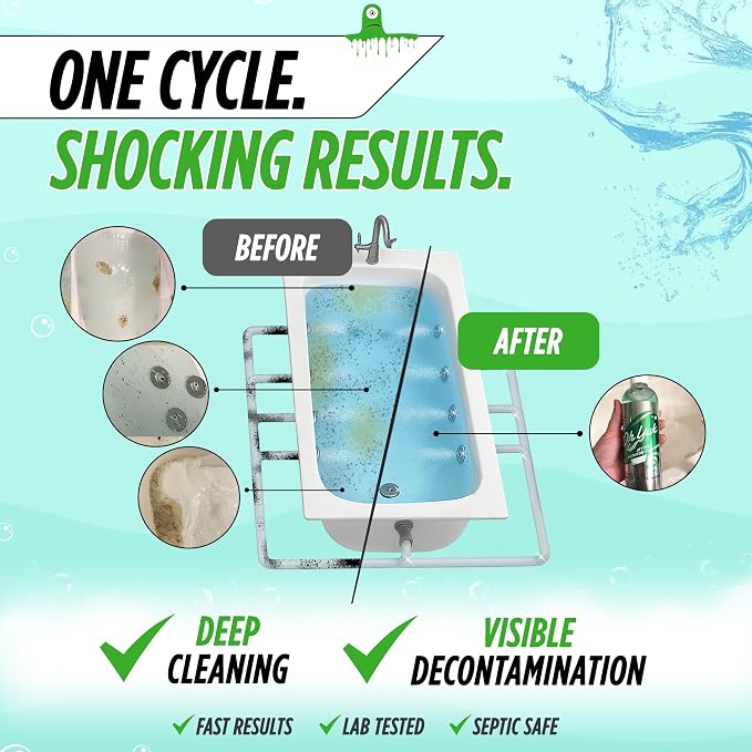 Oh Yuk Jetted Tub Cleaner for Jet Tubs, Bathtubs, Whirlpools, The Most Effective Jetted Tub Cleaner, Septic Safe, 32 Cleanings per Bottle - 1 Gallon