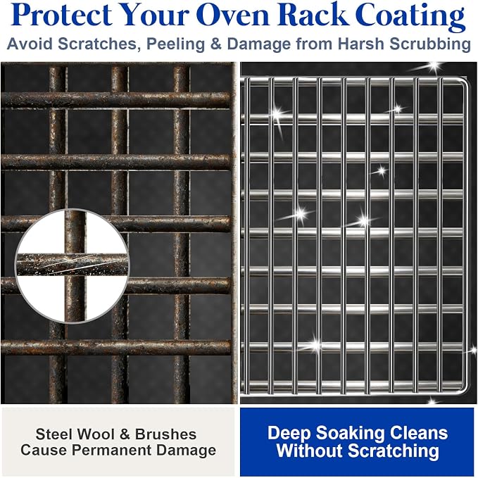Oven Rack Cleaning Bags 19.6 x 27.5 Inch, 5 Pack | Heavy-Duty, No-Scrub Soaking, Side Zipper Opening, Reusable, Leak-Resistant