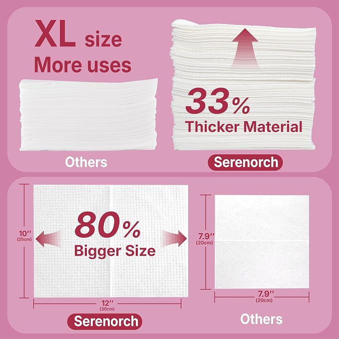 Mother's Day Box Disposable Face Towels XL, 50 Count | Mother's Day Packaging, Ultra Soft Facial Tissues for Sensitive Skin, Makeup Remover Dry Wipes, Gift for Mom