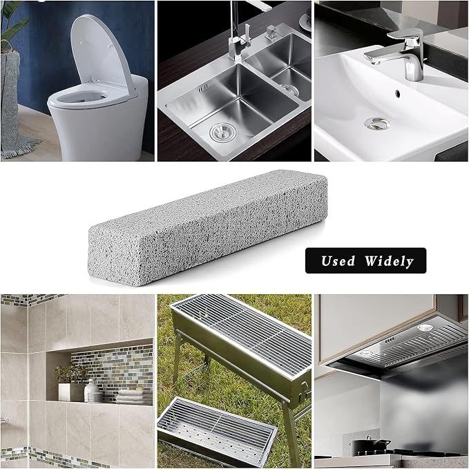 Lenicany 12Pack Pumice Stone for Toilet Cleaning Bowl Stick,Powerfully Cleans Hard Water Rings, Calcium Buildup & Stains, Suitable for Cleaning Toilet, Bathtubs, Kitchen Sink, Grill