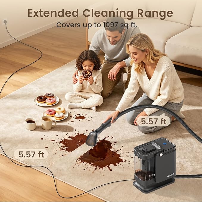 Handheld Spot Carpet Cleaner, 18Kpa Portable Deep Upholstery Stain Remover Machine, Lightweight Fabric Spot Cleaner for Household Sofa, Mattress, Car Seat, Rug Spills & Stains