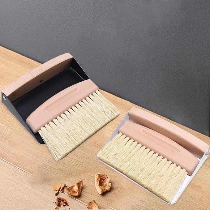 Beechwood Hand Broom And Dustpan For Easy Surfaces And Floor Maintenance Comfortable Grip Brush Beechwood Texture