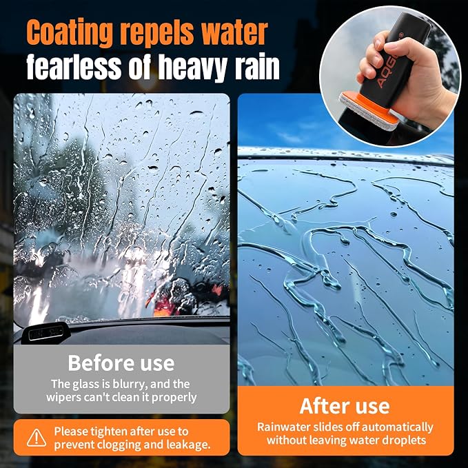 Windshield Cleaner Kit – Ceramic Coating & Rain Repellent | Ceramic coating & rain repellent windshield cleaner kit w/ oil film remover – streak-free for cars trucks SUVs & home glass