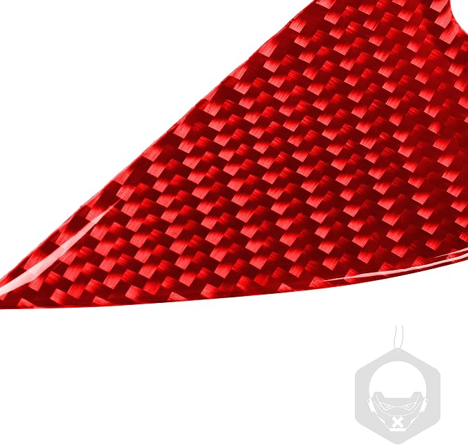 Door Speaker Trim Decals Fit for Dodge Charger/Chrysler 300 2011-2023 | Real Carbon Fiber | Accessories | Trim Door Speaker Surround Cover | Anti-scratch | Self-adhesive | Red