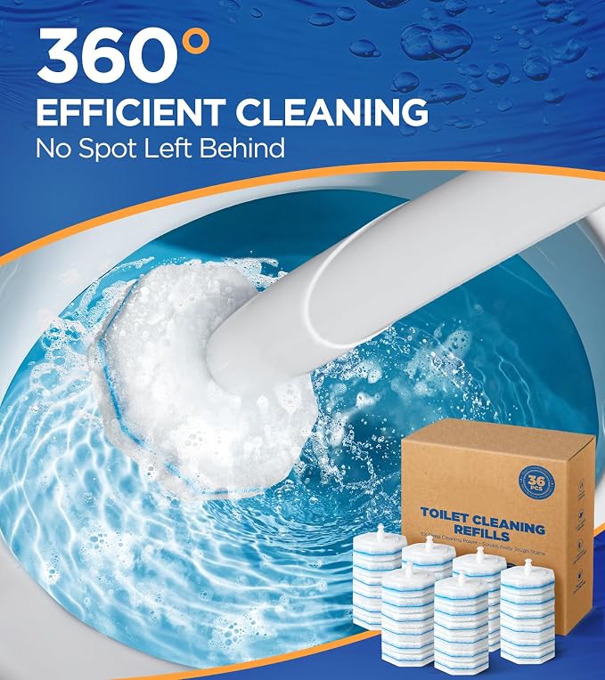 36 Count Toilet Wand Refills For Clorox Toilet Wand, 5X Cleaning Power Toilets Bowl Cleaners With Exclusive Formula, High-Density Disposable Toilets Brush Scrubber - No Falling Apart, Fresh Fragrance