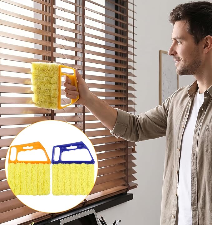 2PCS Blind Duster for Wood Blinds, Window Blind Cleaner Duster Tool | Washable Blinds Dusters for Cleaning, Window& Vinyl Blinds Cleaning